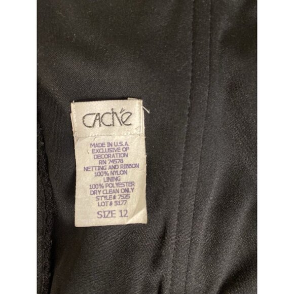 Vintage Cache Y2K 90s Black Mesh Pink Whimsigoth Fairy Asymmetrical Dress Sz 12 - Picture 5 of 10